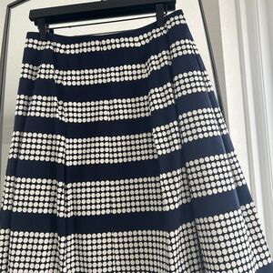 Talbots Navy and White Polka Dot Skirt